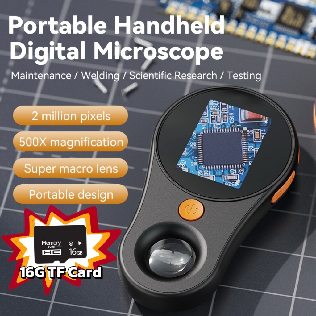 500X Digital Microscope 1080P 2.0inch Video Coin Microscop with Magnifying Glass