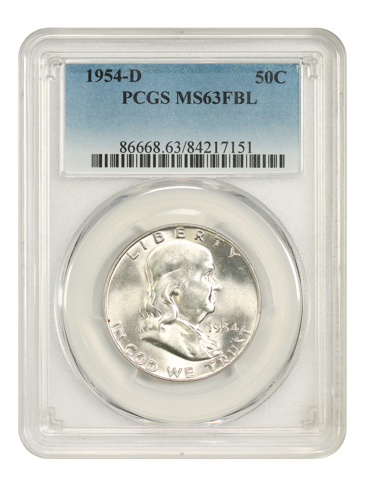 1954-D 50C PCGS MS63FBL - Franklin Half Dollar