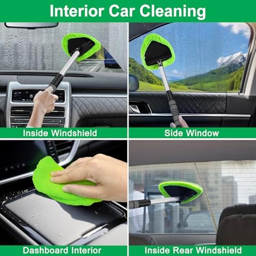 XINDELL Windshield Cleaner Tool – Car Interior Window Cleaning Kit with 19in