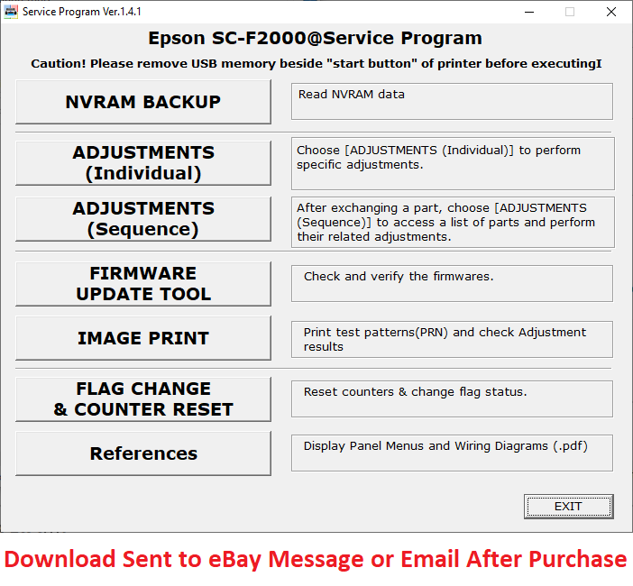 Service program Epson SureColor F2000