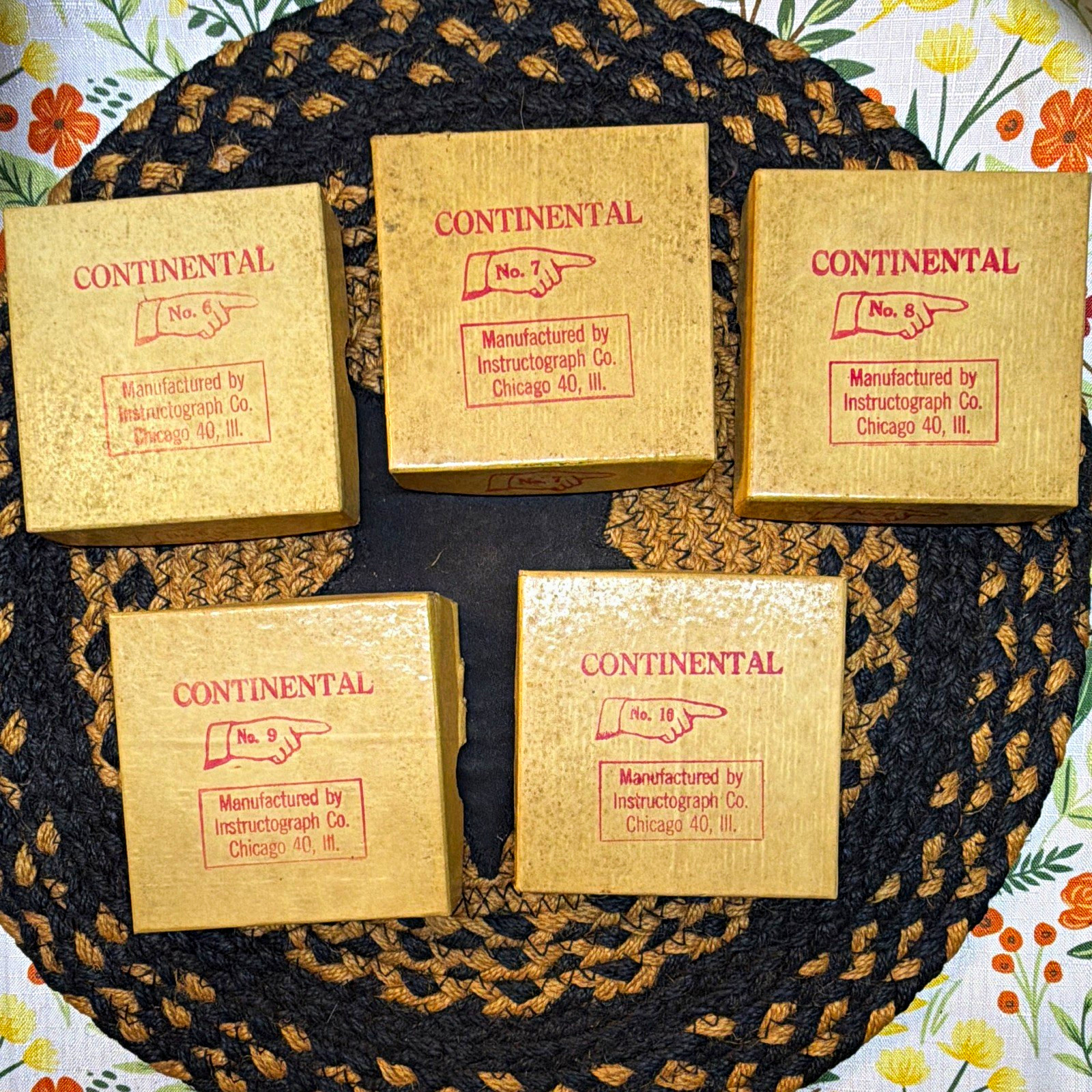WWII Era Instructograph Continental Morse Code Instruction Paper Tape Reels 6-10