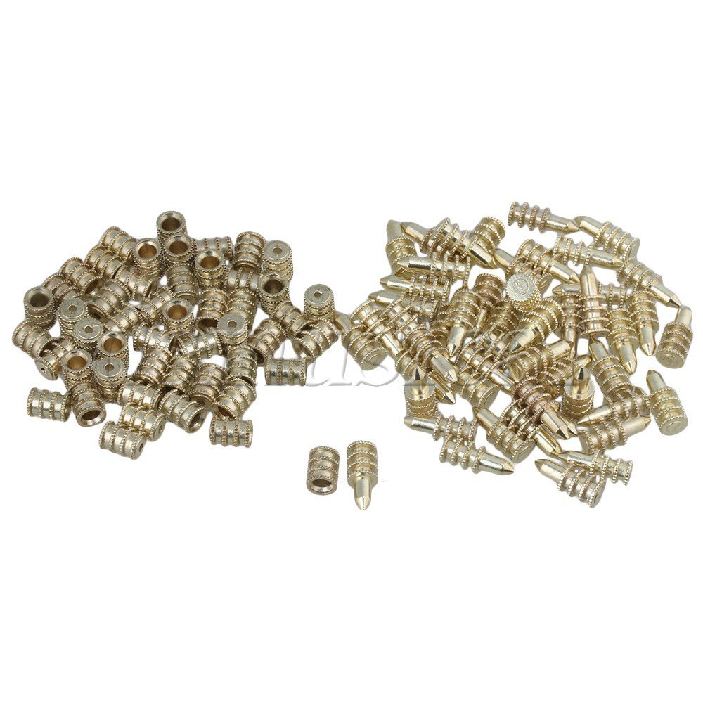 50 Pieces Gold Dining Table Top Leaf Alignment Pins with Sockets 8x20mm