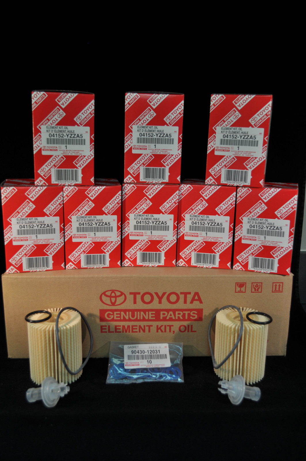 04152-YZZA5, Qty 10, Toyota / Lexus Oil Filters With Drain Plug Gaskets