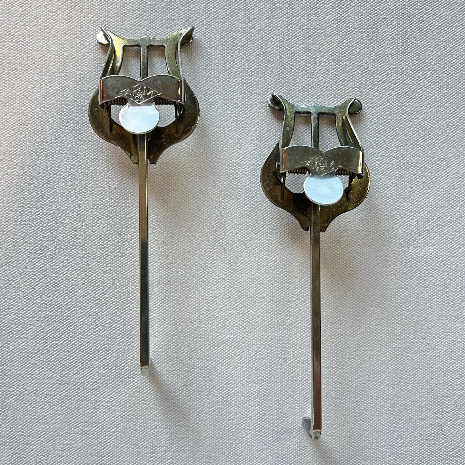 Vintage AP&M Co Marching Band Music Lyre Clips Sheet Music Holders USA Pair