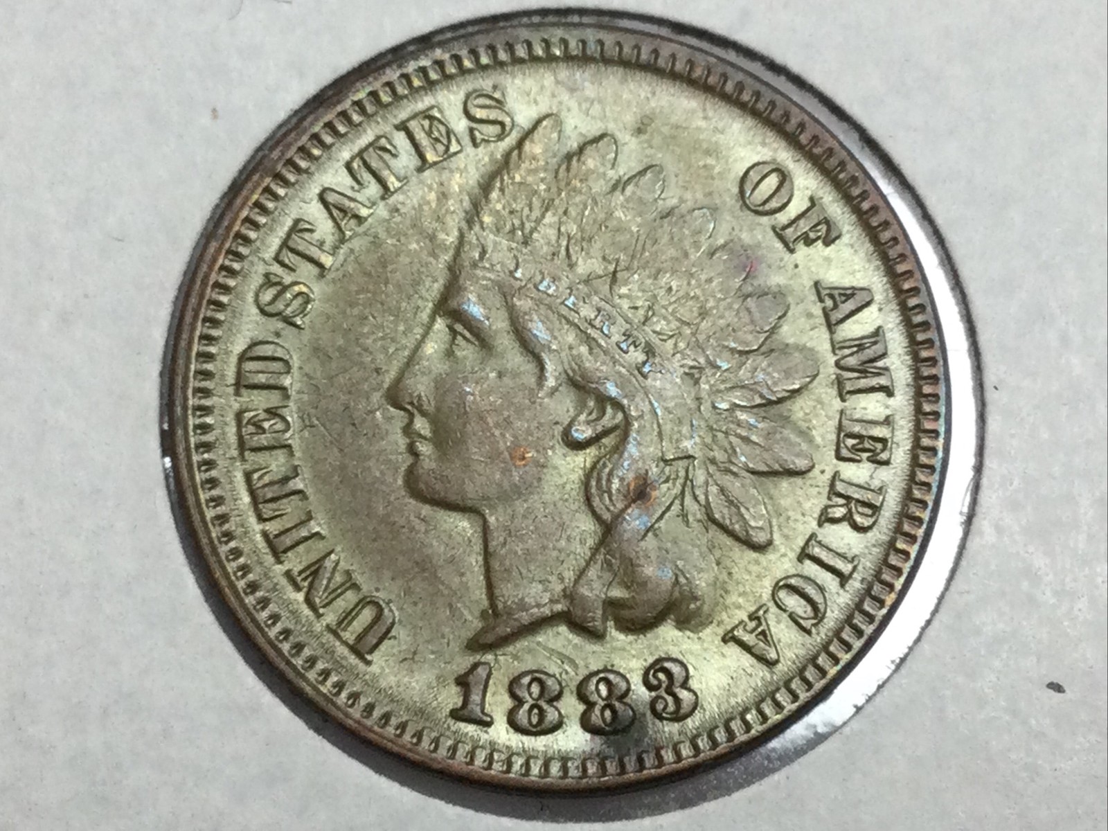 1883 Indian Cent in high end almost uncirculated