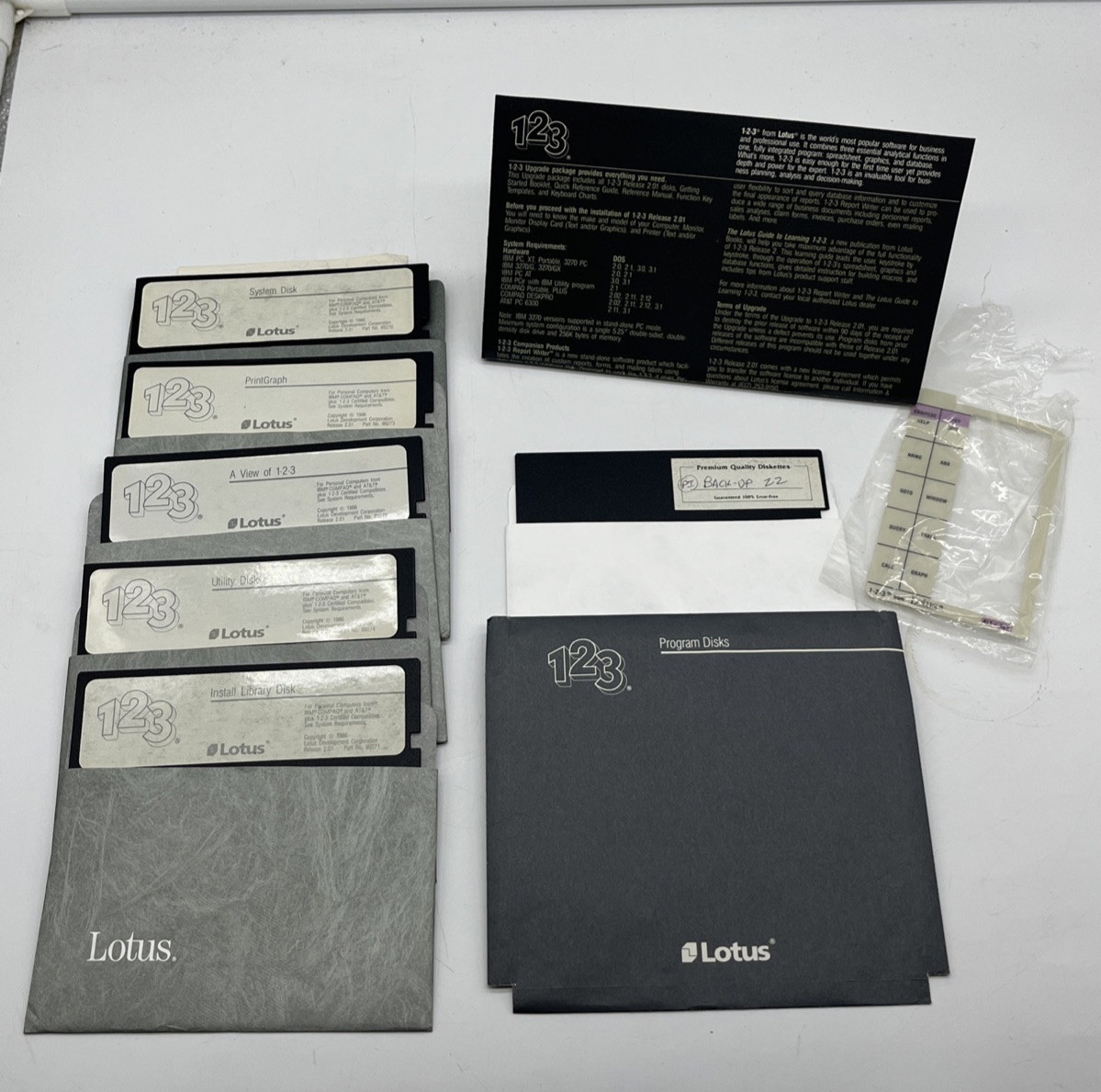 Vintage Lotus Upgrade 1-2-3 Release 2.01 1987 Floppy Disk Software Spreadsheet