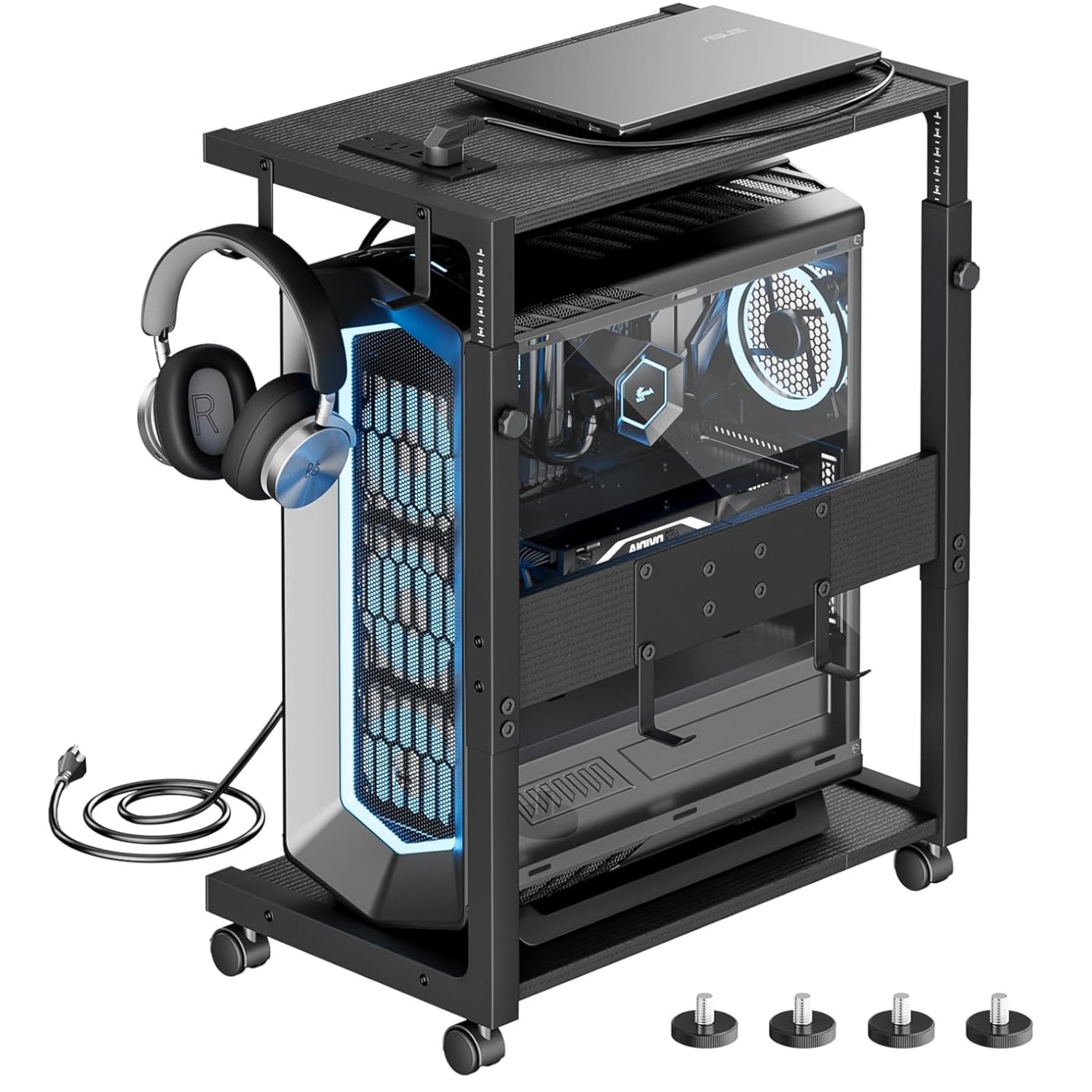 Office Computer Tower Shelf - Adjustable Height