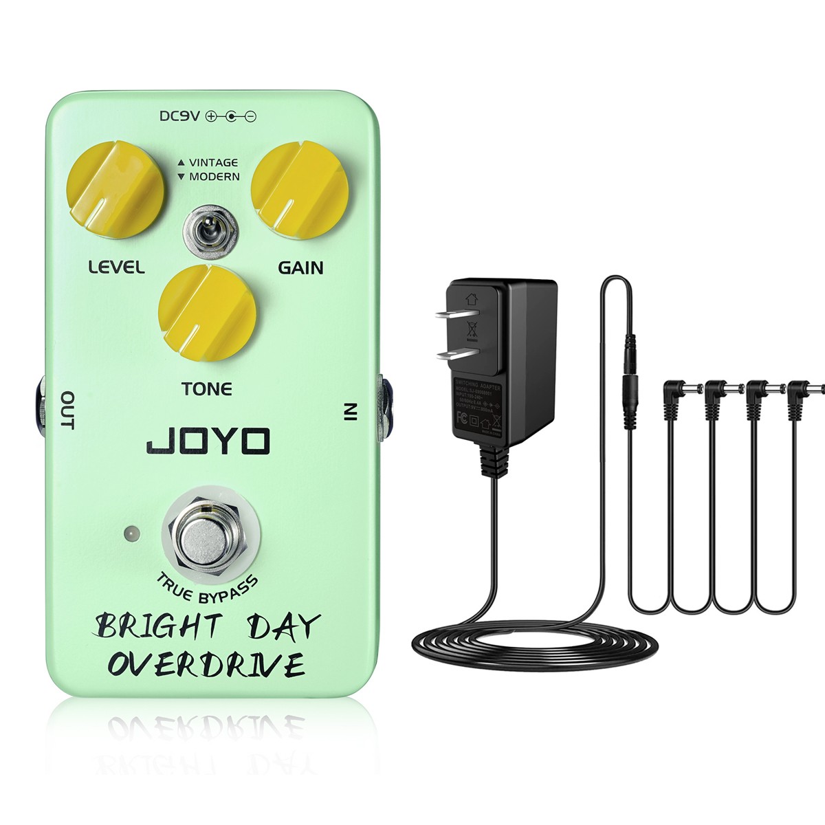 JOYO Blue Overdrive Pedal  High Gain Modern/Retro Tone Guitar Bass+Power Supply