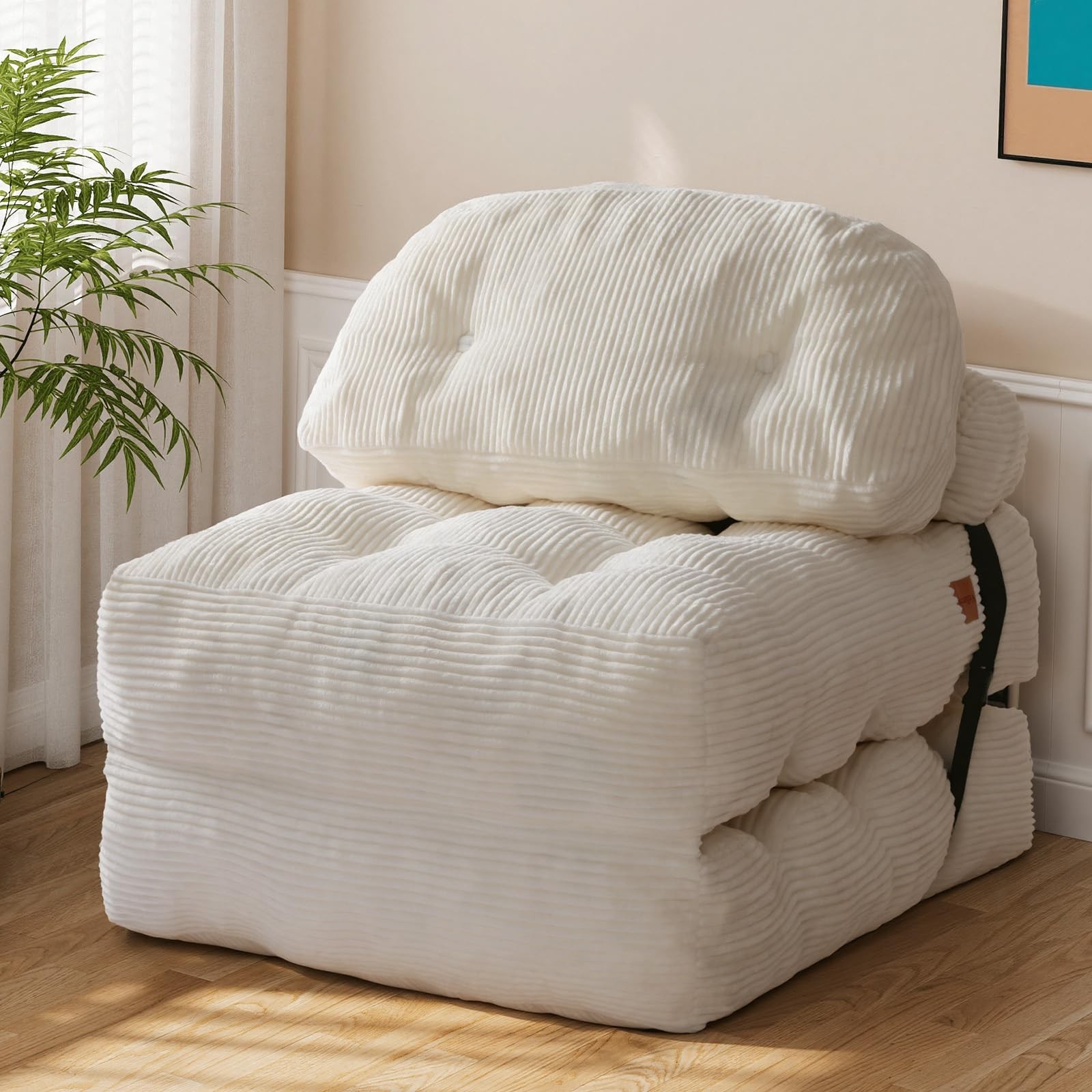 Vellorise Folding Sofa Bed, Convertible Chair Bed with Back Support and Pillo...