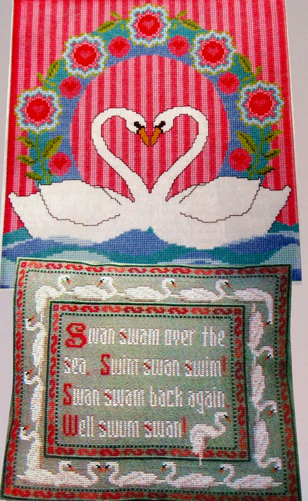 Duo of Swans Swimming Swans Well Swum Swan CROSS STITCH PATTERNS