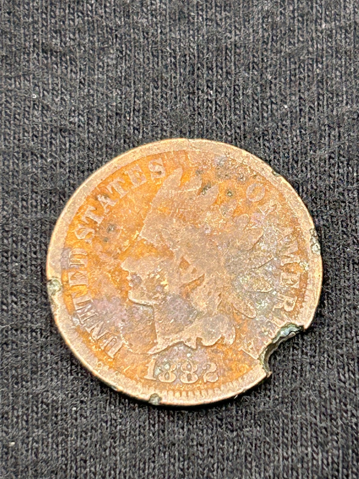 1882 INDIAN HEAD CENT WITH POSSIBLE PLANCHET DEFECT
