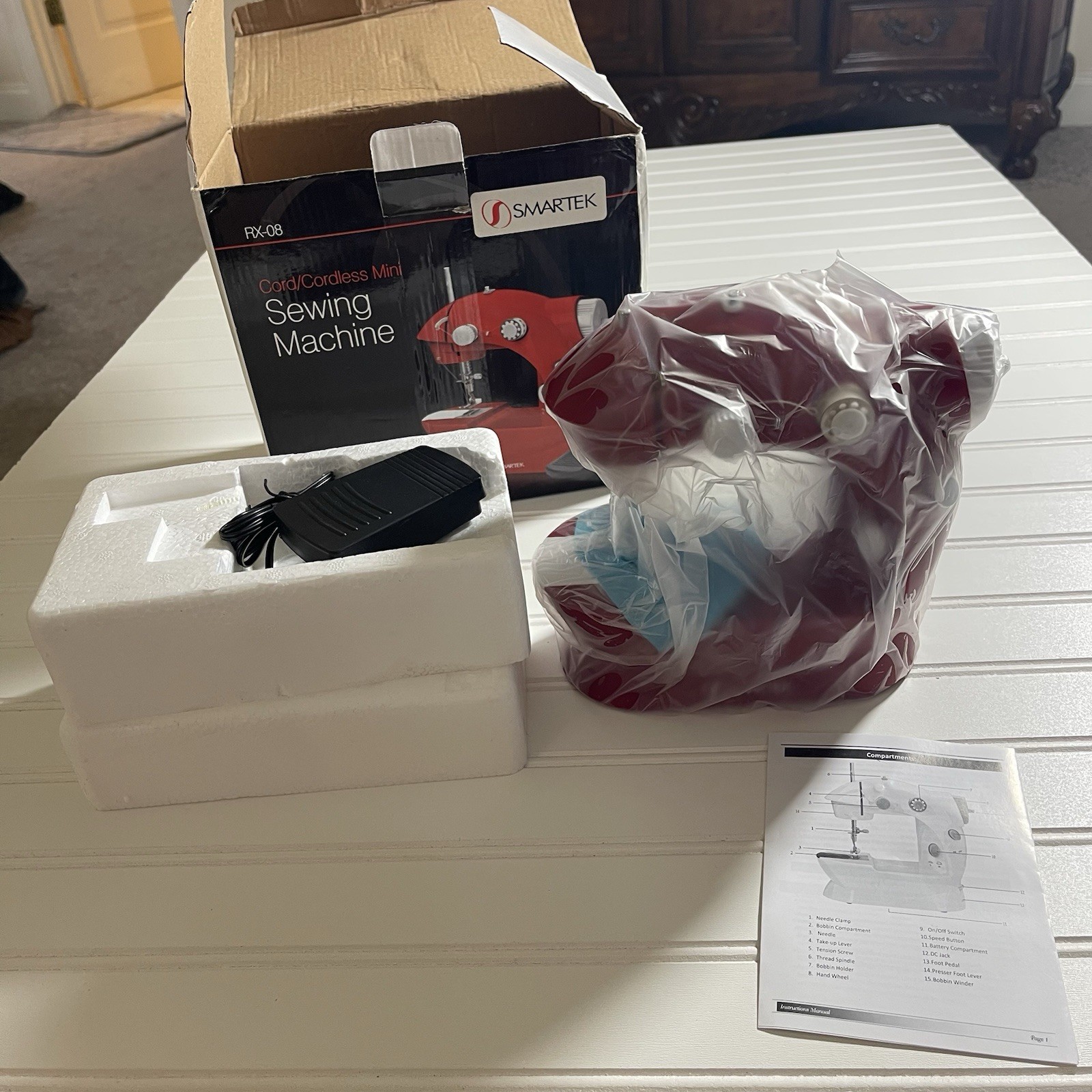 SMARTEK 2 Stitch Mini Sewing Machine with Pedal RX-08- OPEN BOX