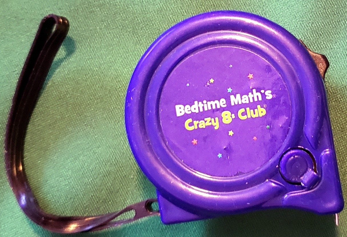 Handy Promo 8' ft Plastic Tape Measure Belt Hook "Bedtime Math's"