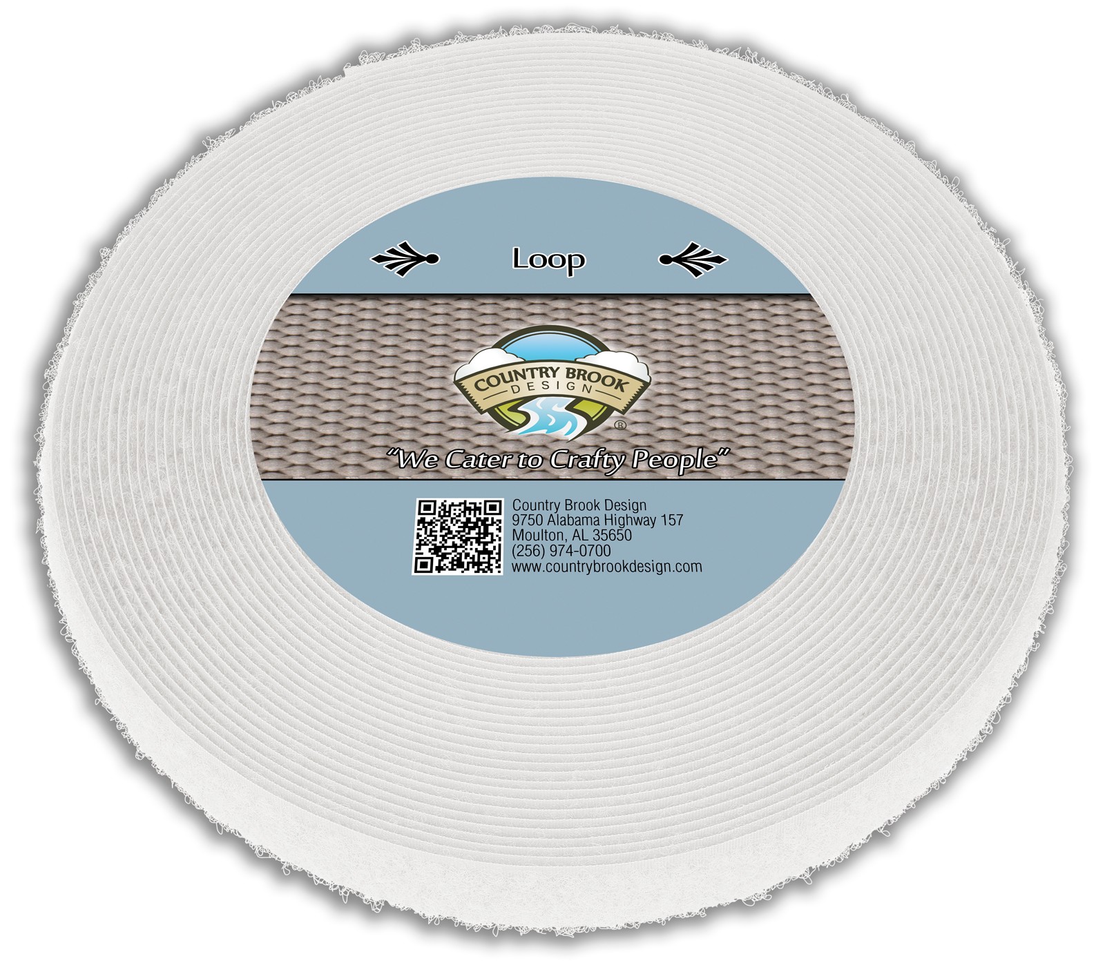 Country Brook Design® 1/2 Inch White Sew on Loop Only, 50 Yards