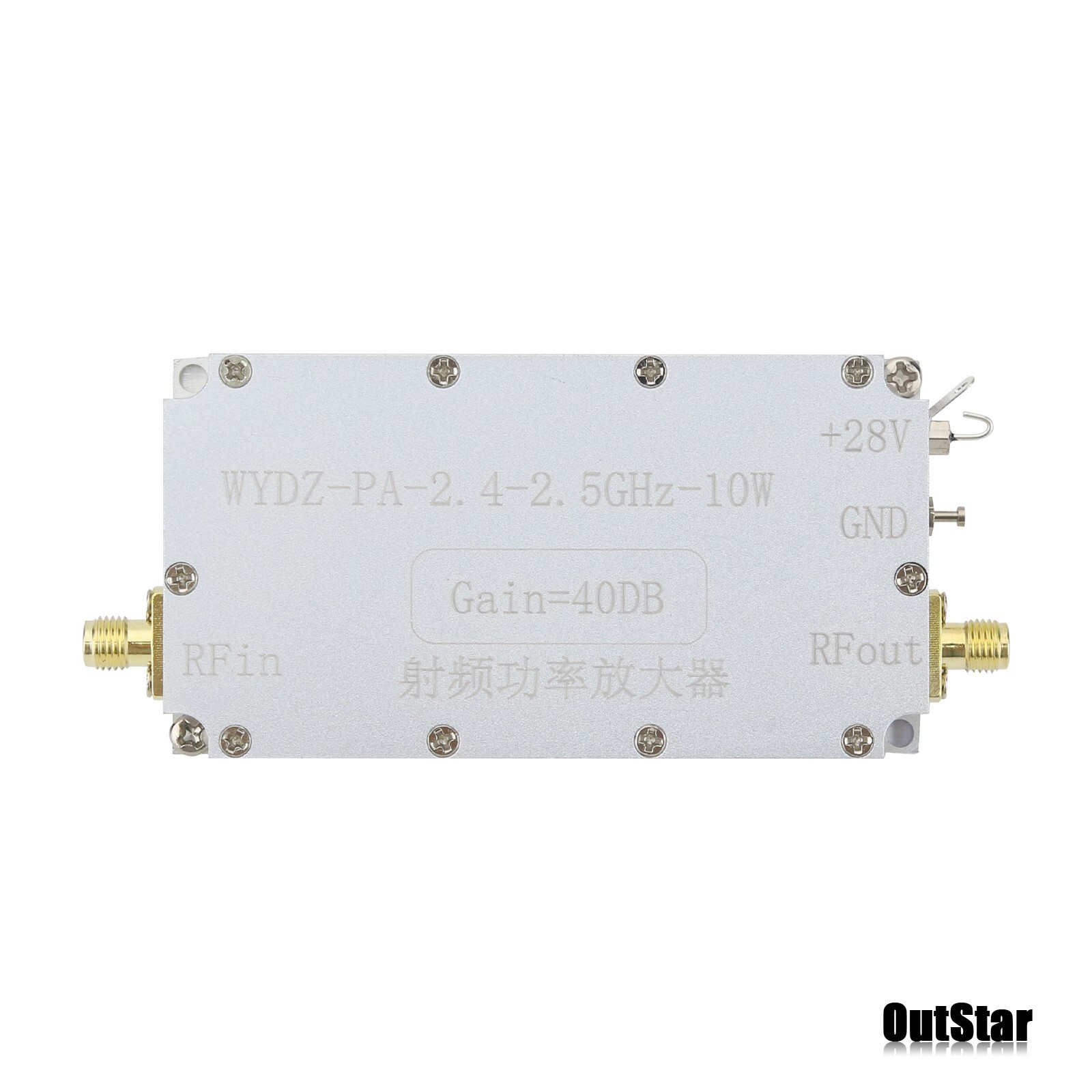 RF Power Amplifier Power Amp with Heat Sink 40dB 10W WYDZ-PA-2.4-2.5GHz-10W