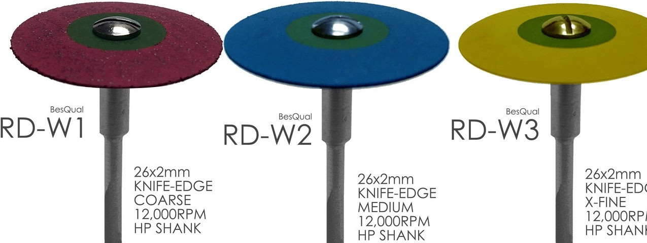 Zirconia - Rubber Diamond Impregnated Polishers - Knife Edge
