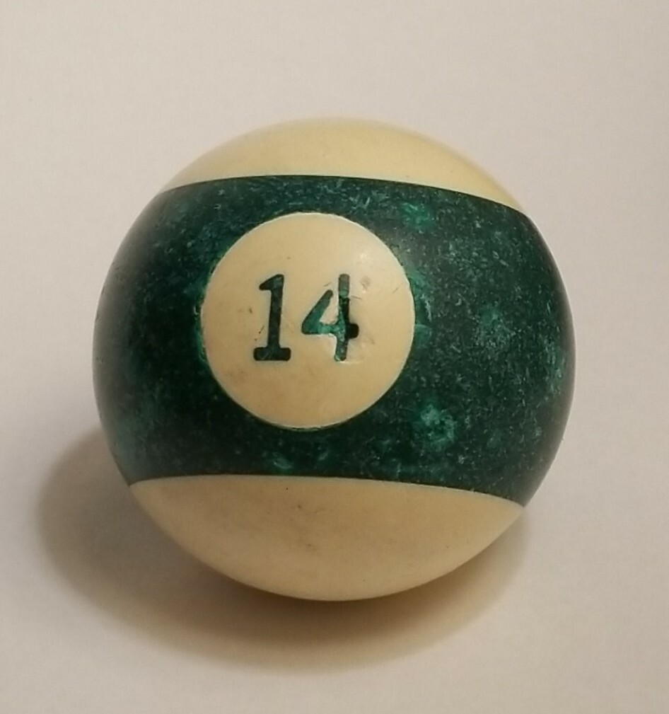 Vintage Bakelite Stripe 14 Ball Billiard Pool Replacement 2 1/4" Standard Size