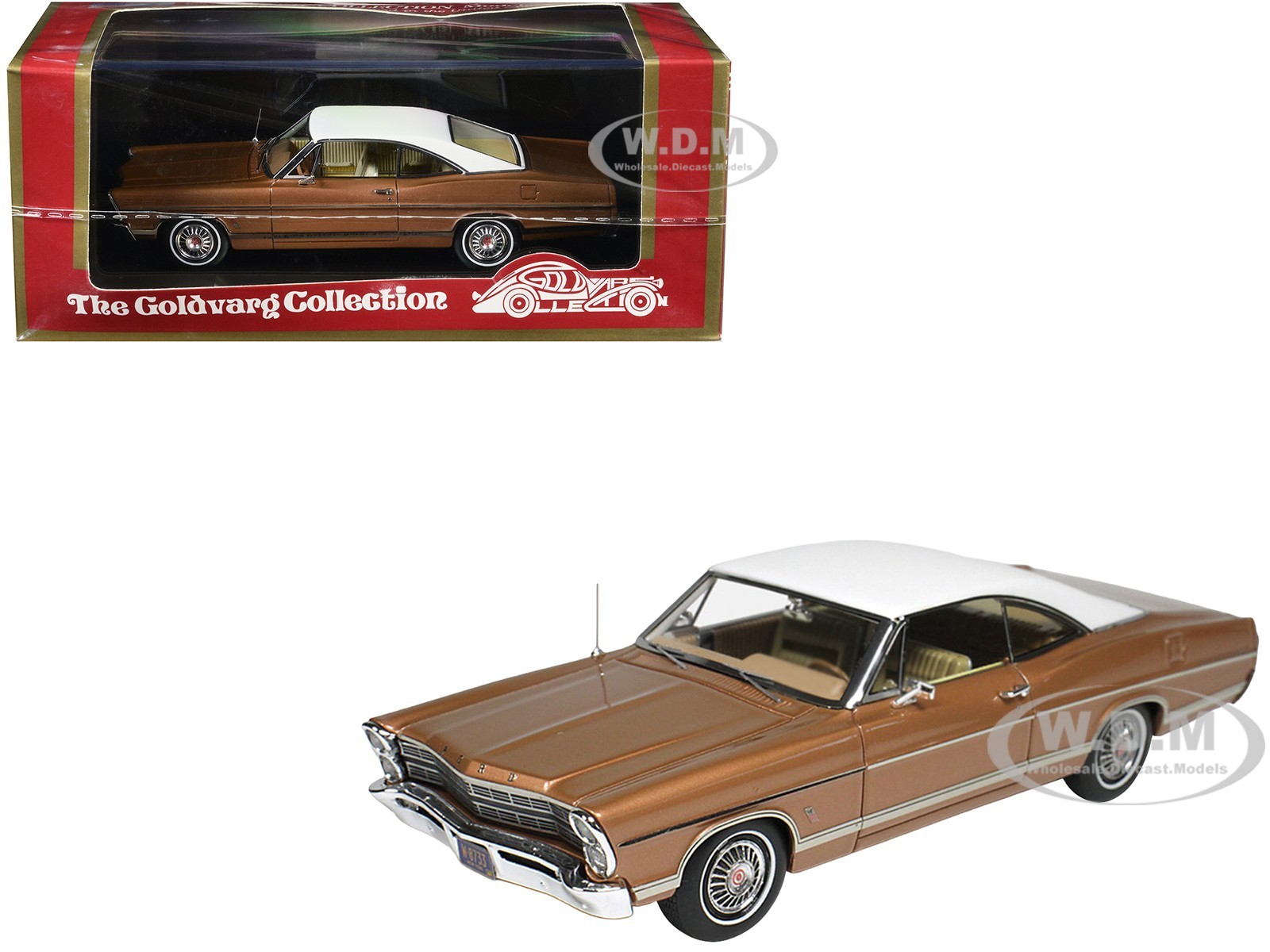 1967 FORD GALAXIE BURNT AMBER 1/43 MODEL CAR BY GOLDVARG COLLECTION GC-079 B