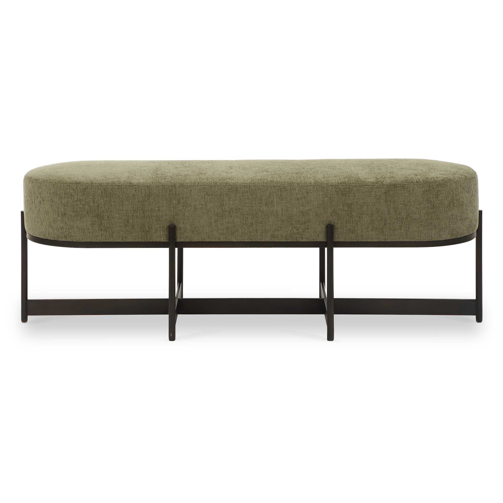 Uttermost 23924 Merino 57"W Iron Framed Polyester Bench - Bronze