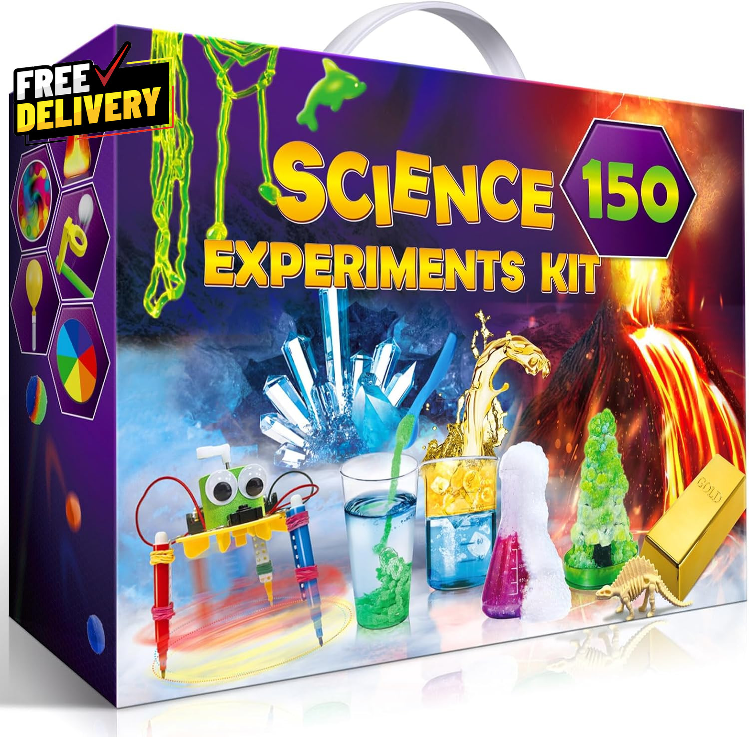 150 Experiment STEM Science Kit for Kids Chemistry Volcano Educational Toys…