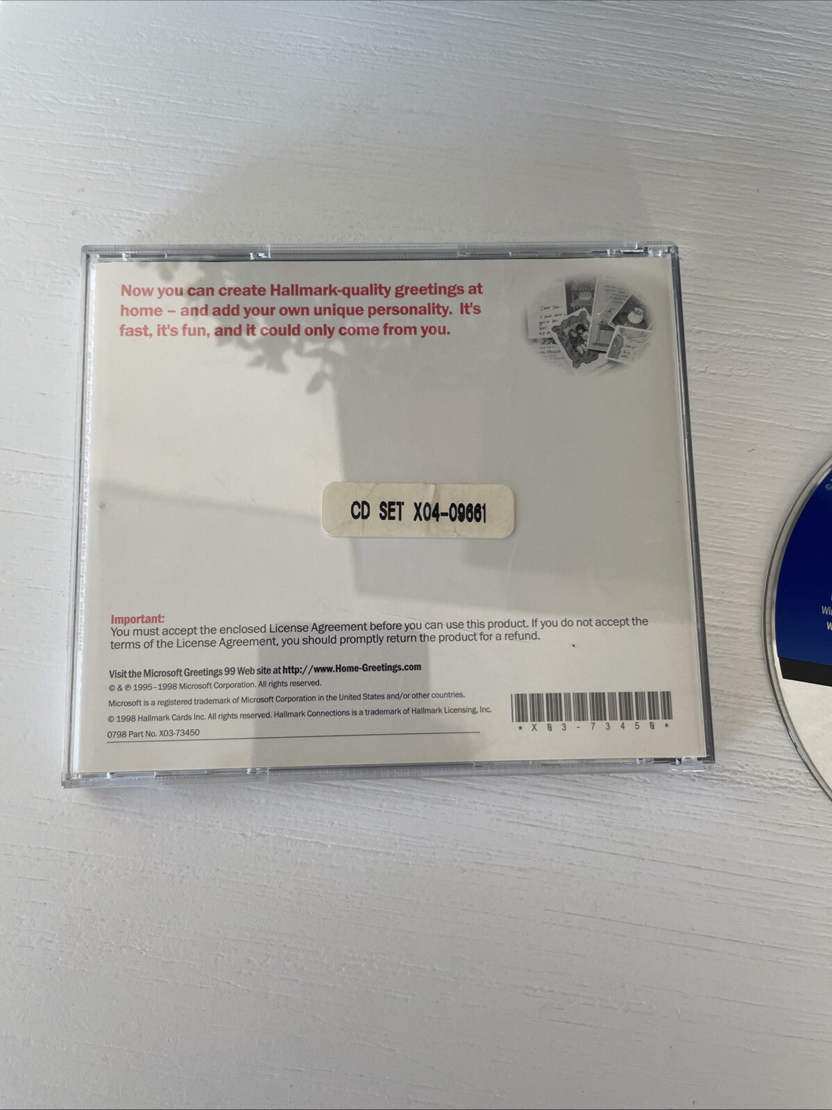 Microsoft Graphics Studio CD-ROM Greetings 99 windows software disk
