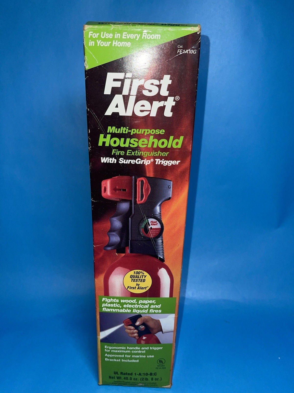 First Alert FE1A10G Multi Purpose Household Fire Extinguisher SureGrip Trigger