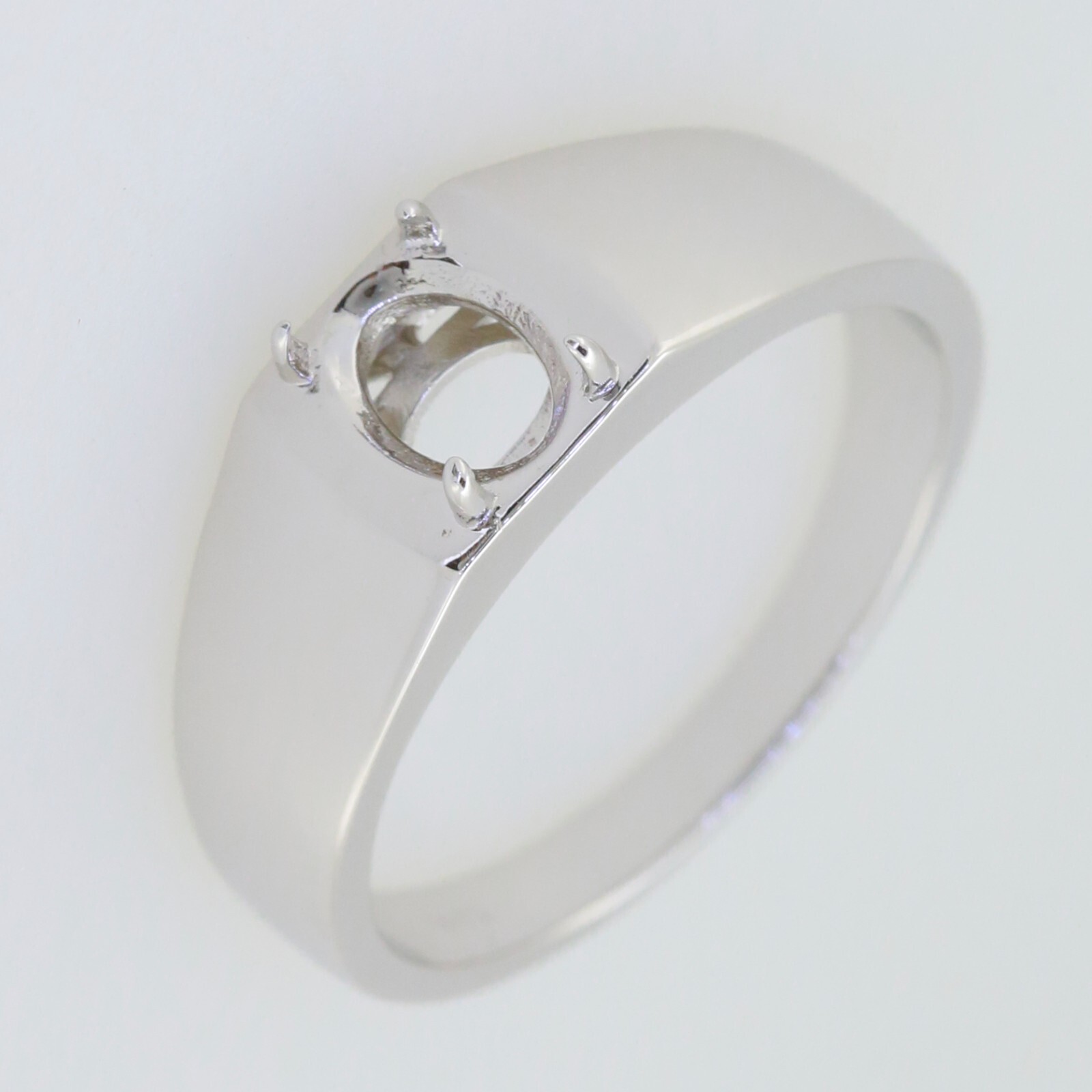 Sterling Silver Semi Mount Ring Setting OV 8x6mm White Topaz sz 10