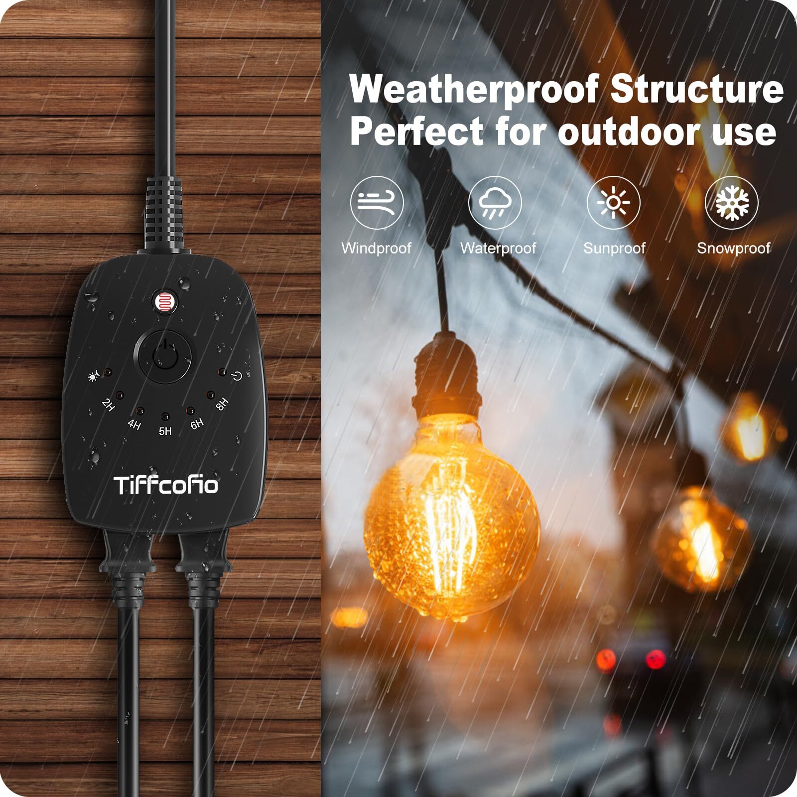 Outdoor Light Timer Waterproof Remote Control Dusk To Dawn Light Sensor Timer 10