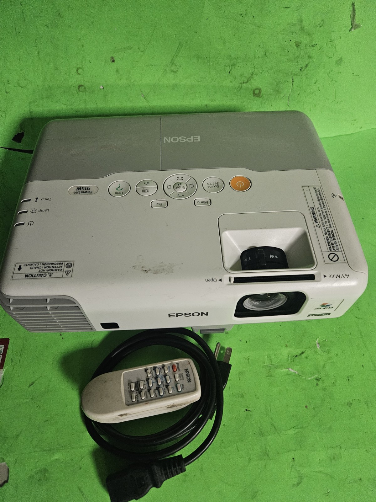 Epson H388A PowerLite 915W 3200 lumens Native WXGA 3LCD Projector HDMI 836h
