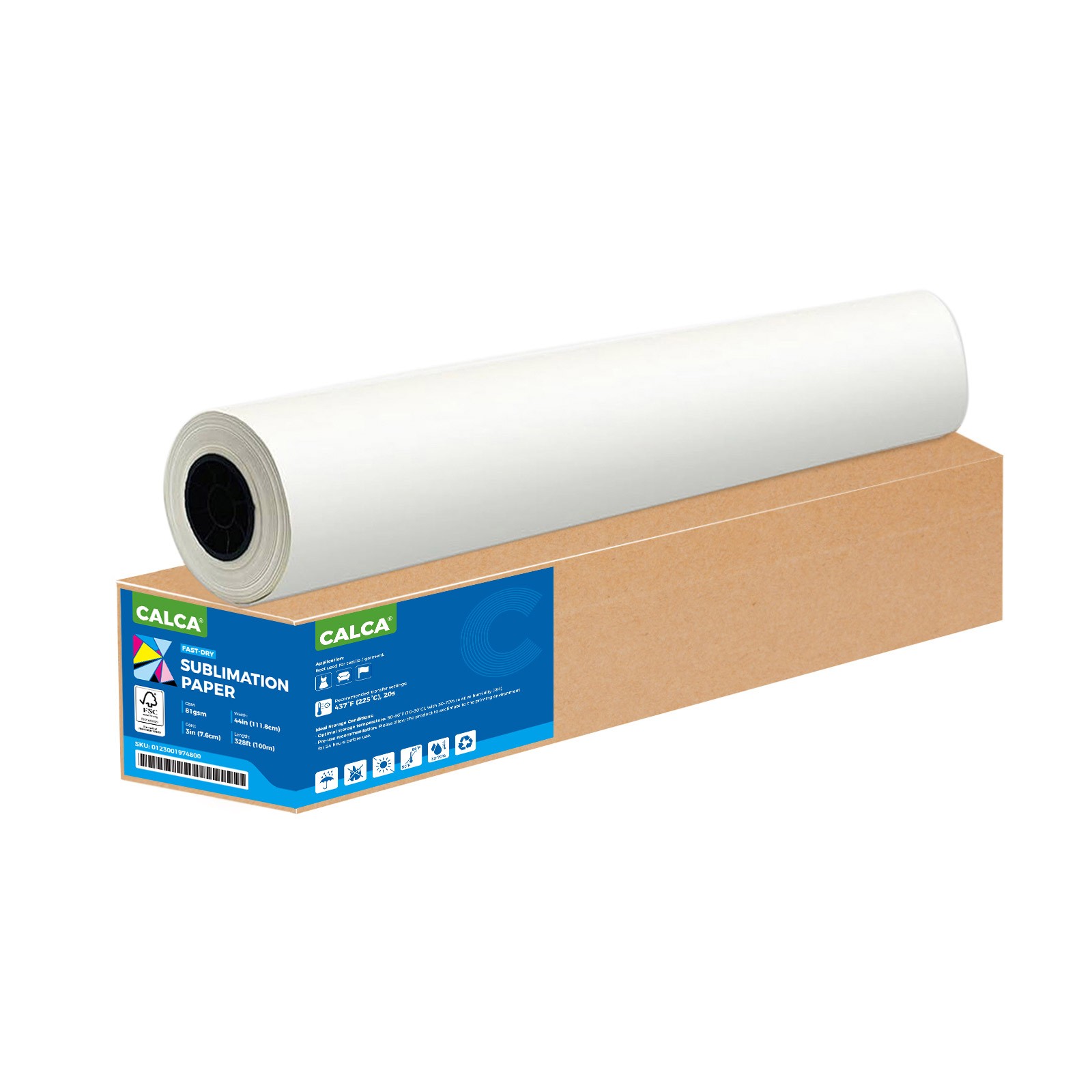 CALCA 15Rolls 44" x 328ft Textile Dye Sublimation Paper for Heat Transfer