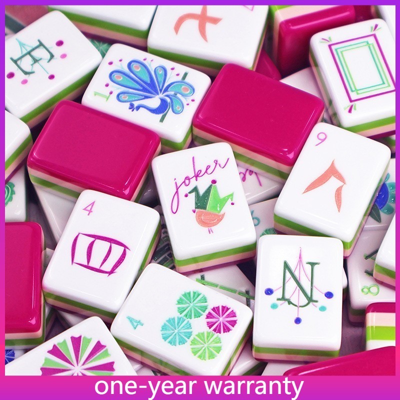 NEW Hot Pink American Mahjong 160 Engraved Pink Layered Acrylic Tiles Set