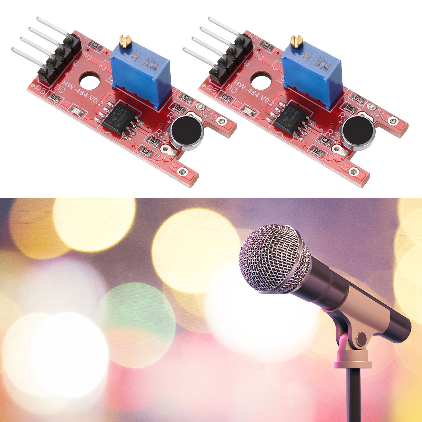 2 Pcs Microphone Sound Sensor KY-038 Voice Sound Detection Sensor Module
