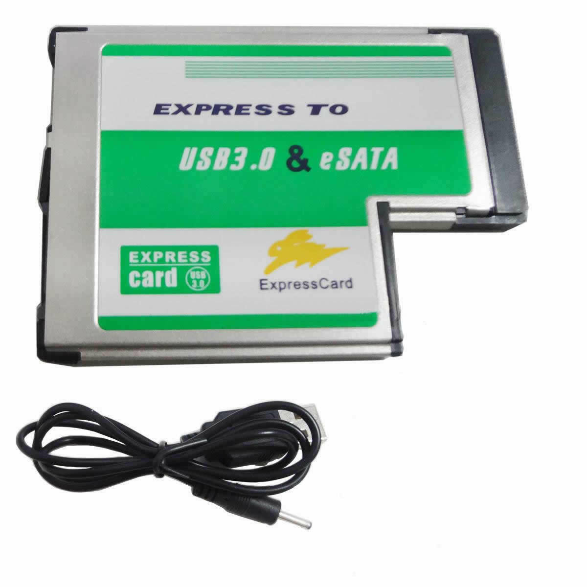 Hidden 54mm ExpressCard USB 3.0+eSATA II 2.0 Combo Adapter Card Laptop Notebook