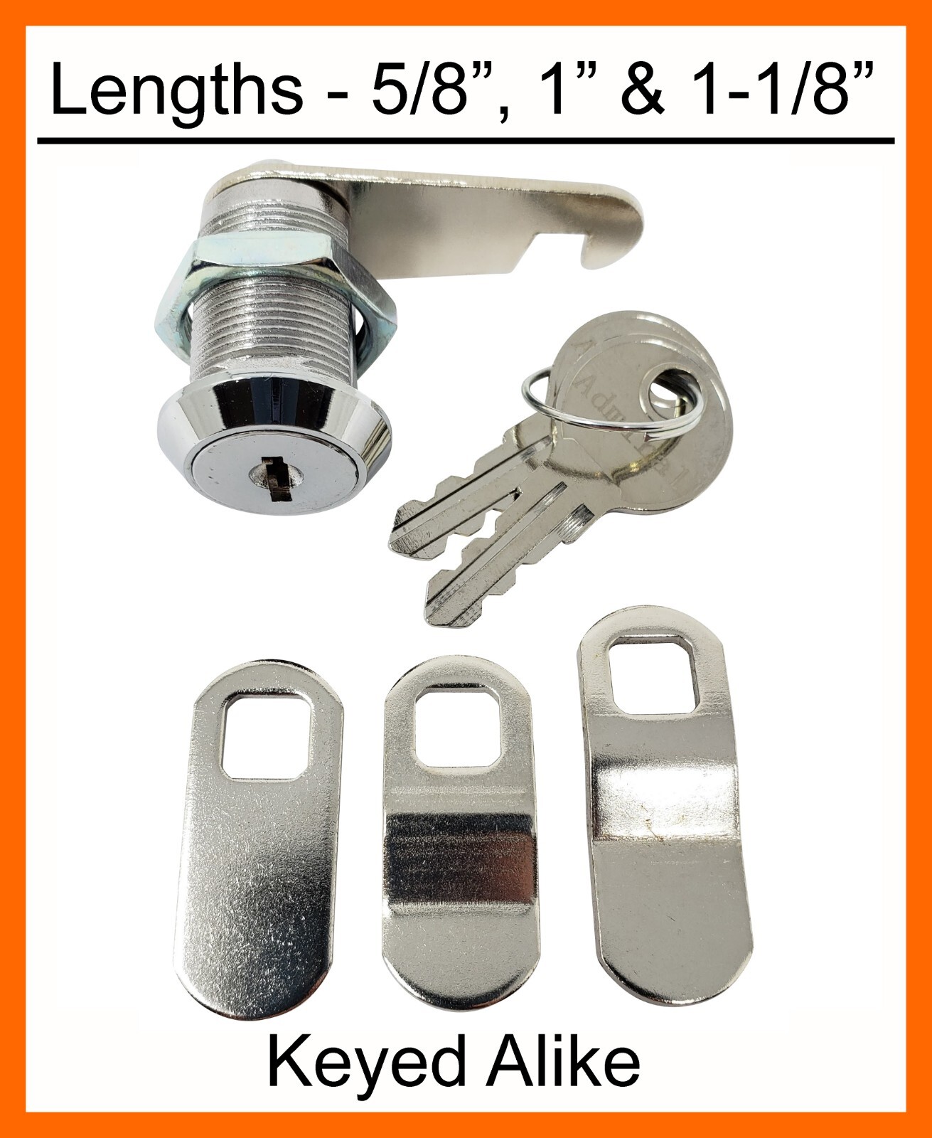 Admiral Compartment Storage Locks Keyed Alike 5/8 1 1-1/8 Cabinet Flat Key Lock
