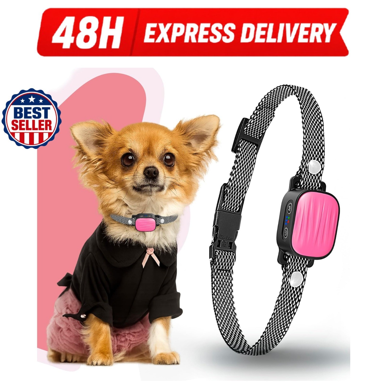 TrainTail Bark Collar for Small Dogs, Rechargeable Anti Barking Device