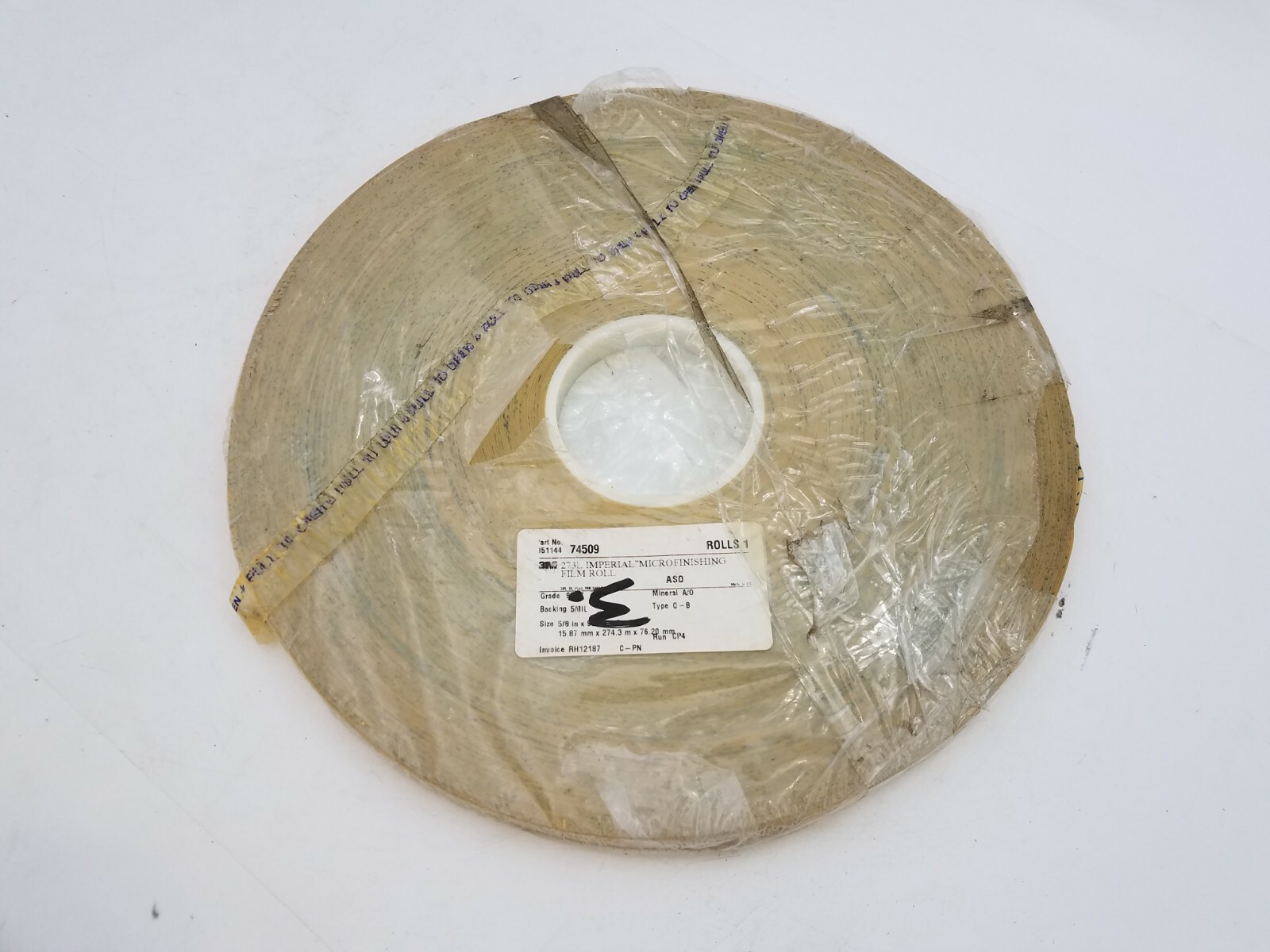 3M 273L Imperial Microfinishing Film Roll Grade 60MIC 051144 74509 5/8"x900' NOS