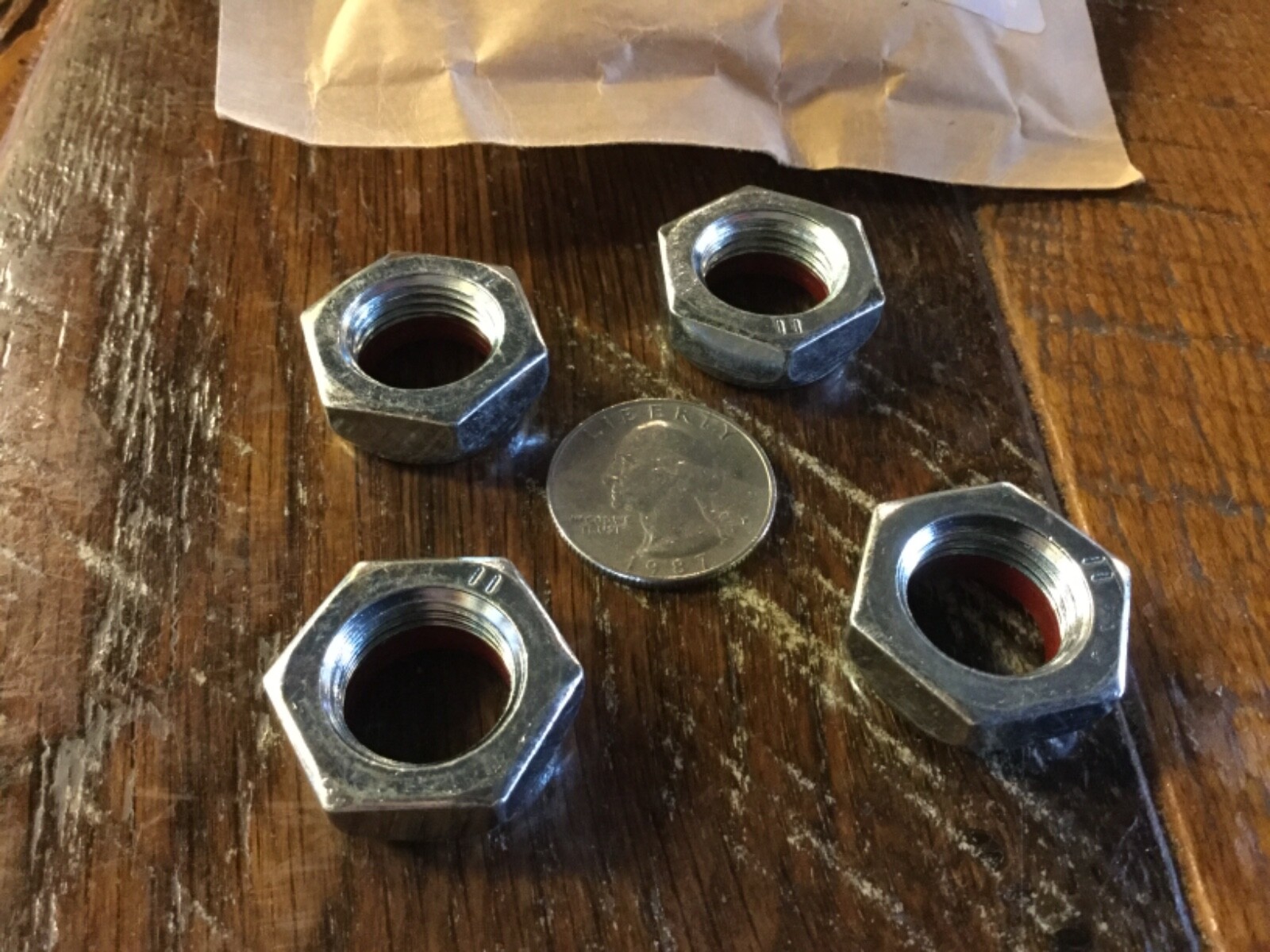 4 5/8-18 5/8 18 TPI low profile red poly lock nuts steel plated military grade