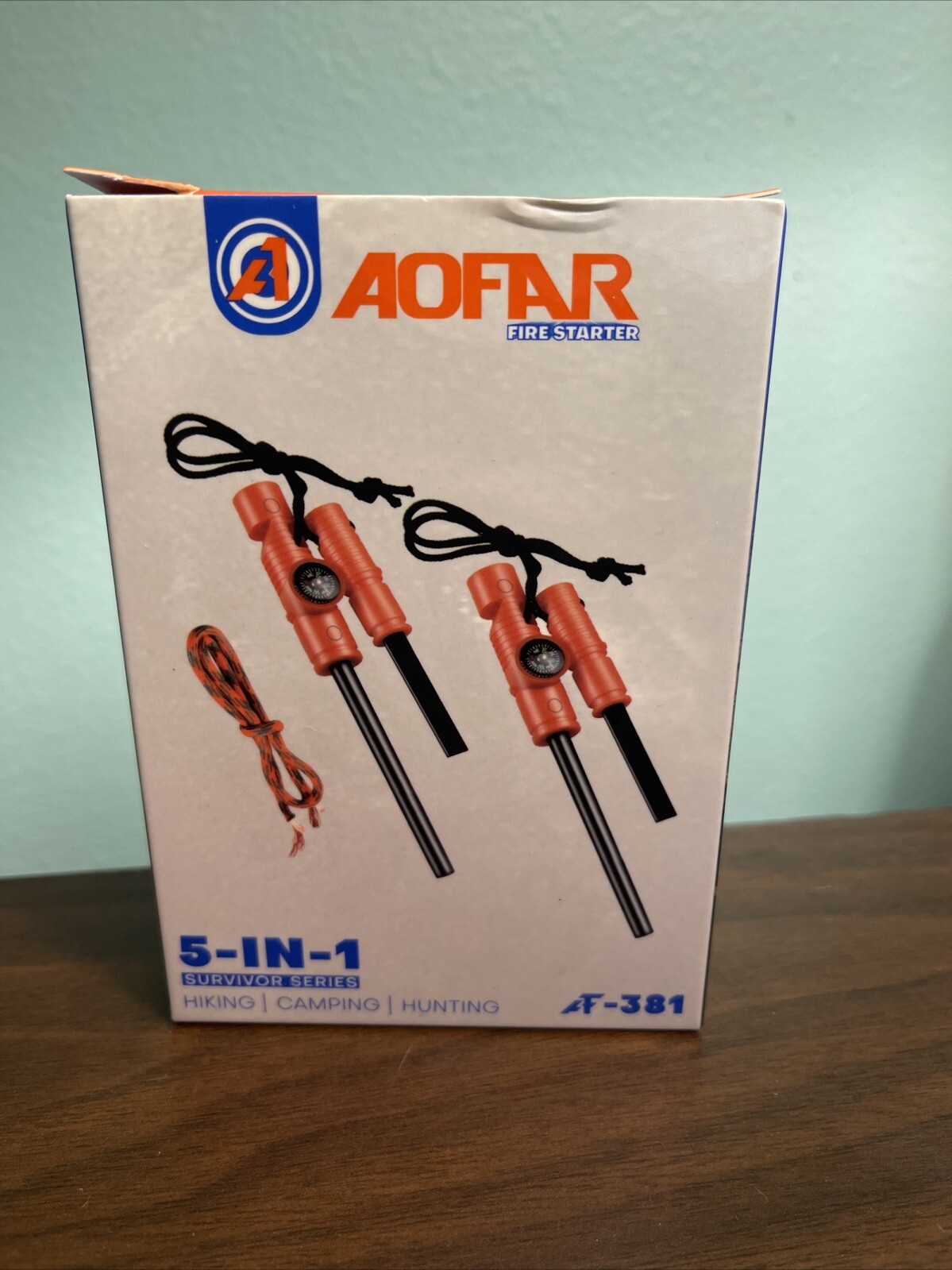 Fire Starter AF-381 Fire Steel 5-in-1 for Camping, Hiking, Hunting, Backpacki...