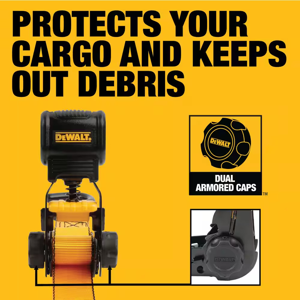 DEWALT 1.0 In. X 12 Ft. Ratchet Tie-Down Straps 1500 Lbs. Break Strength (4-Pack