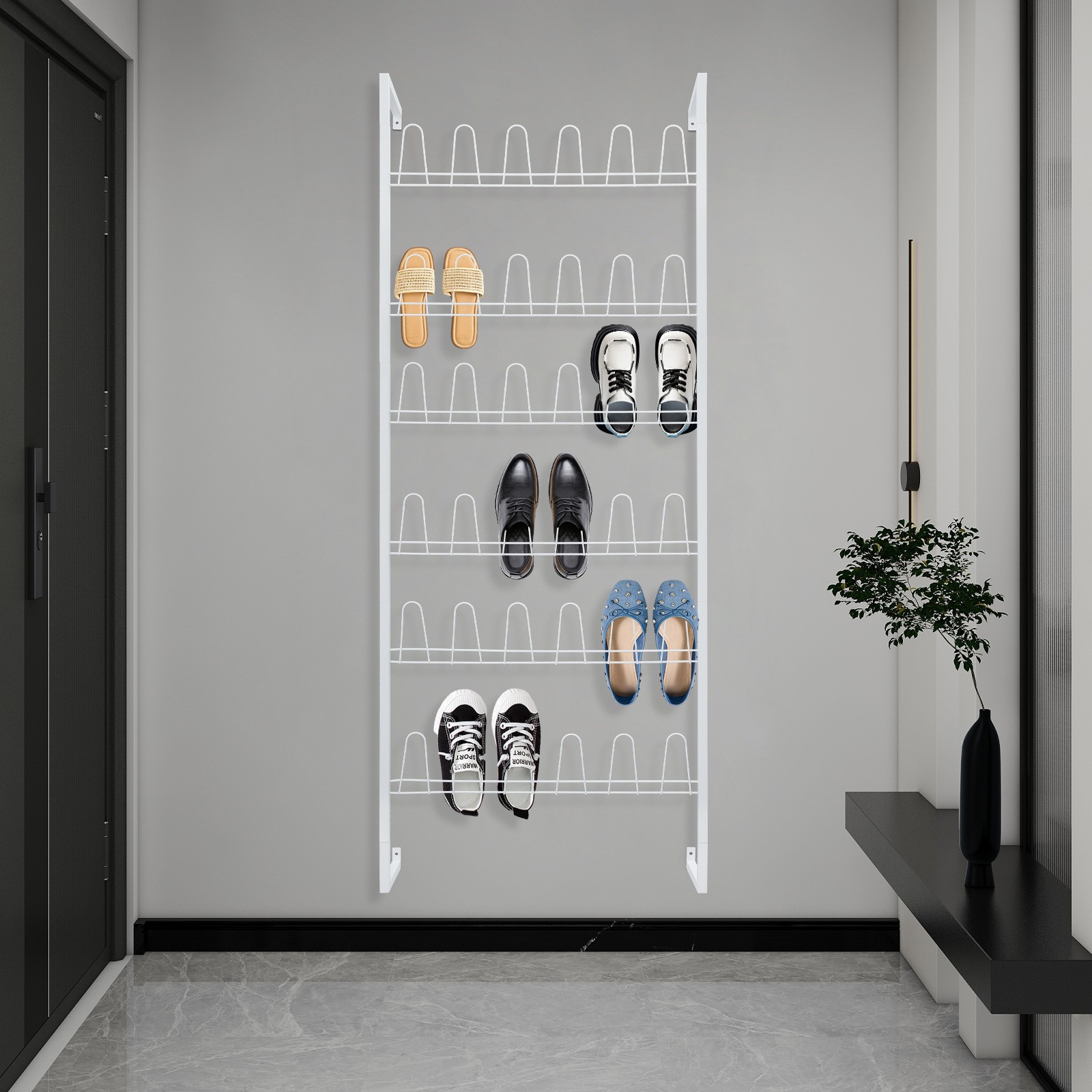 Metal Shoe Organizer Rack Home Wall Mounted Shoe Rack Metal Hanging Shoe Shelf