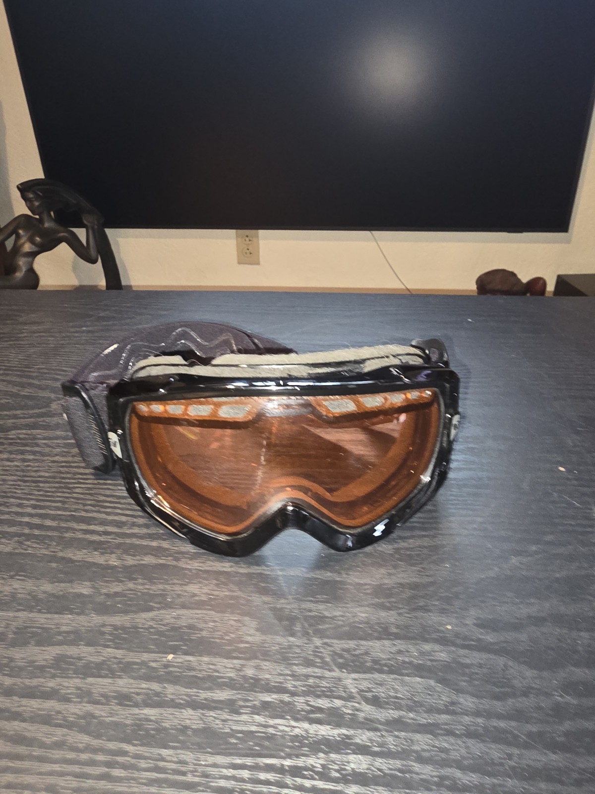 Gordini Black Goggles Orange Amber Lens Outdoor Snow Snowboard Ski Goggles