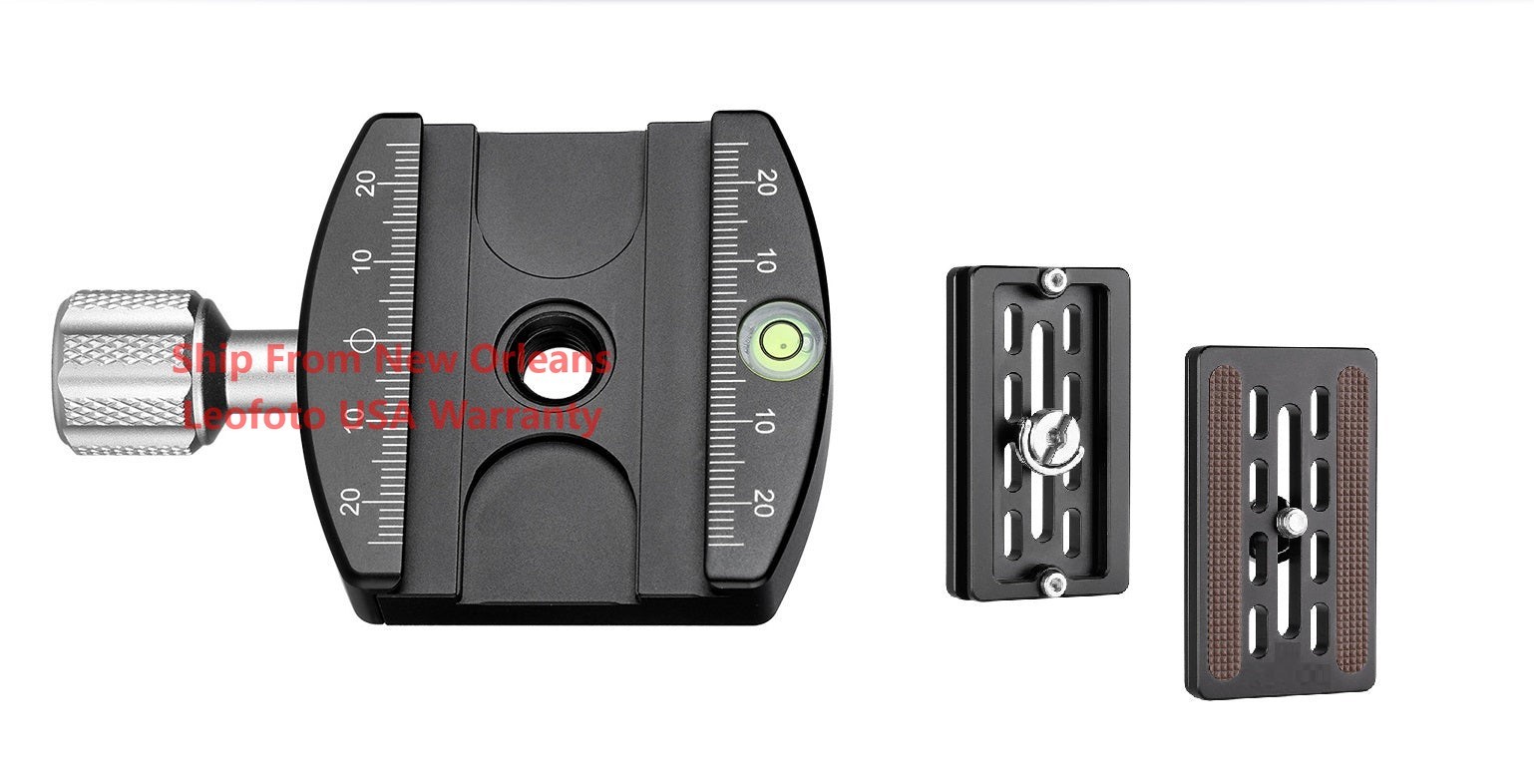 Leofoto LHC-60 60mm Screw-Knob Clamp With QP-70N 70mm Plate Arca Compatible