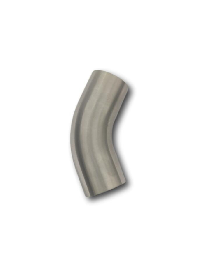 EXHAUST  PIPE MANDREL BEND STAINLESS STEEL (316) 6" 45 DEGREE SHORT LEG
