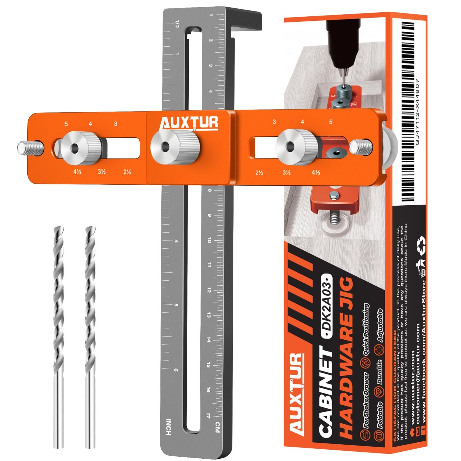 Adjustable Cabinet Hardware Jig Tool - Alignment Hole Punch Locator for Knobs &