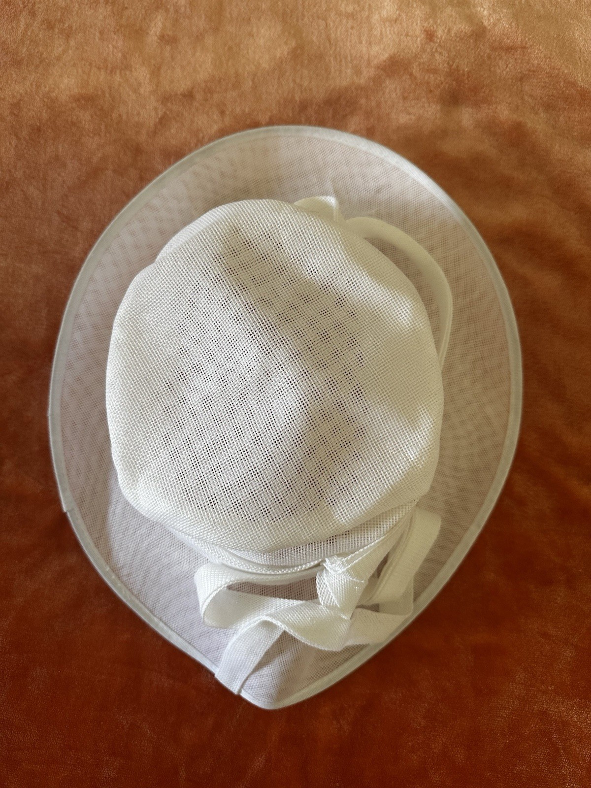 White Wide Brim Formal Hat with Ribbon Bow Detail, Brimmed Style