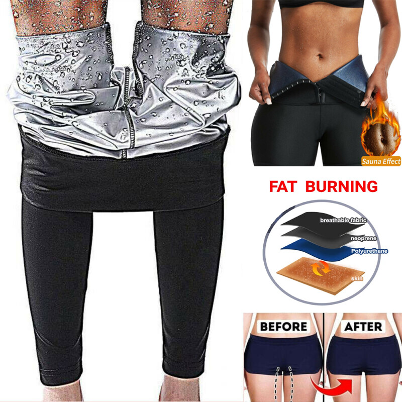 Women Thermo Neoprene Sweat Sauna Body Shaper Pants Weight Loss Sports Leggings