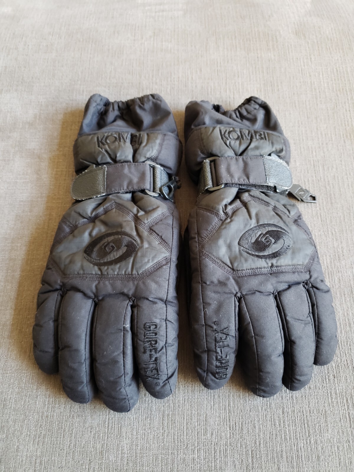 Vtg 90s KOMBI Black Warm GORE-TEX WINTER GLOVES Waterproof Hike Ski Gear Men's M
