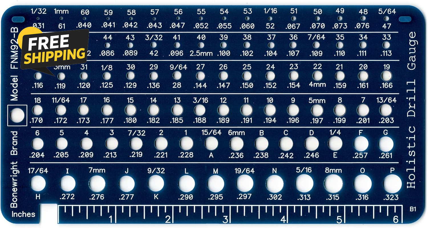 Holistic Drill Bit Gauge - 3 Drill Bit Gauges in One