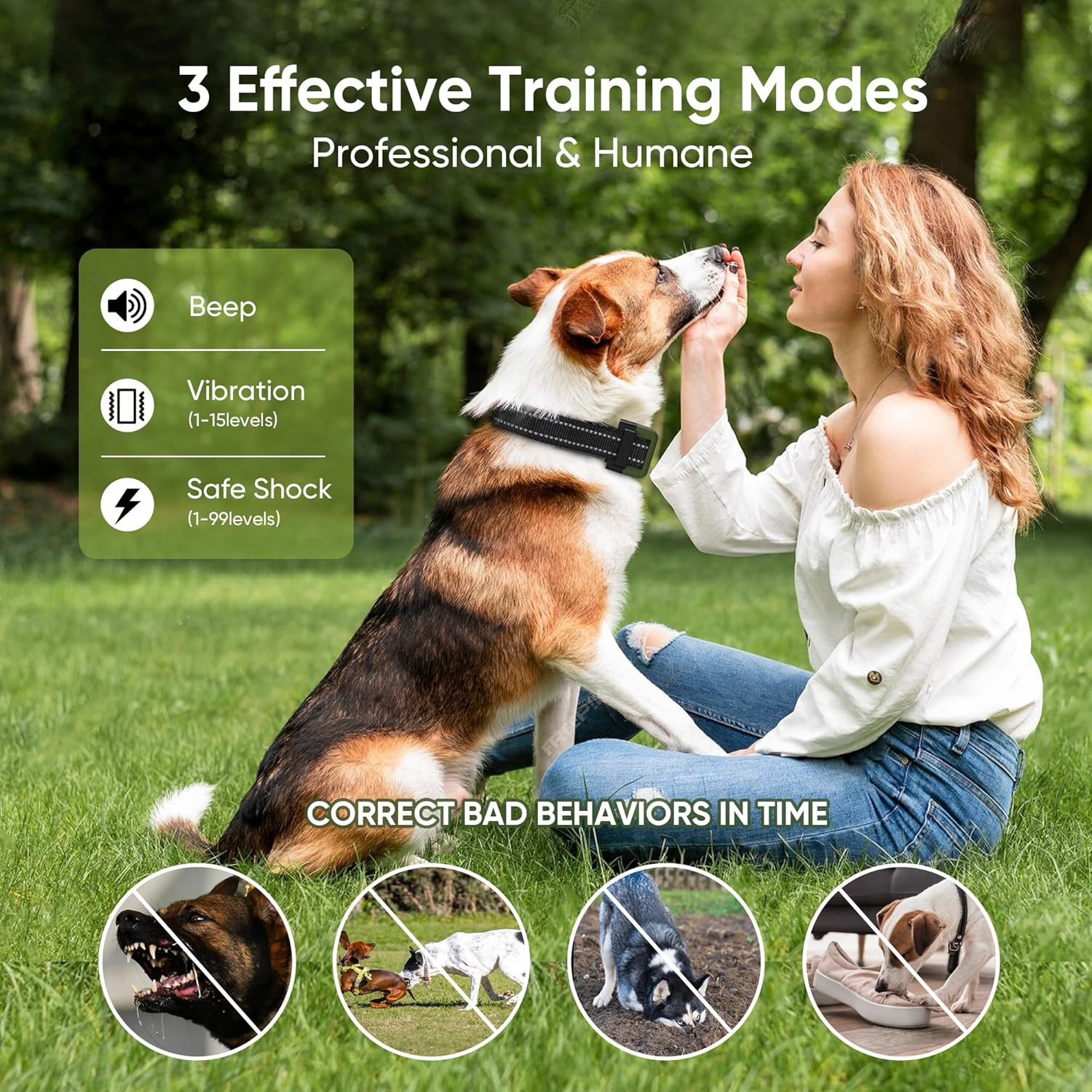 Dog Shock Collar - 4200FT Dog Training Collar with Remote Waterproof Trainer USA