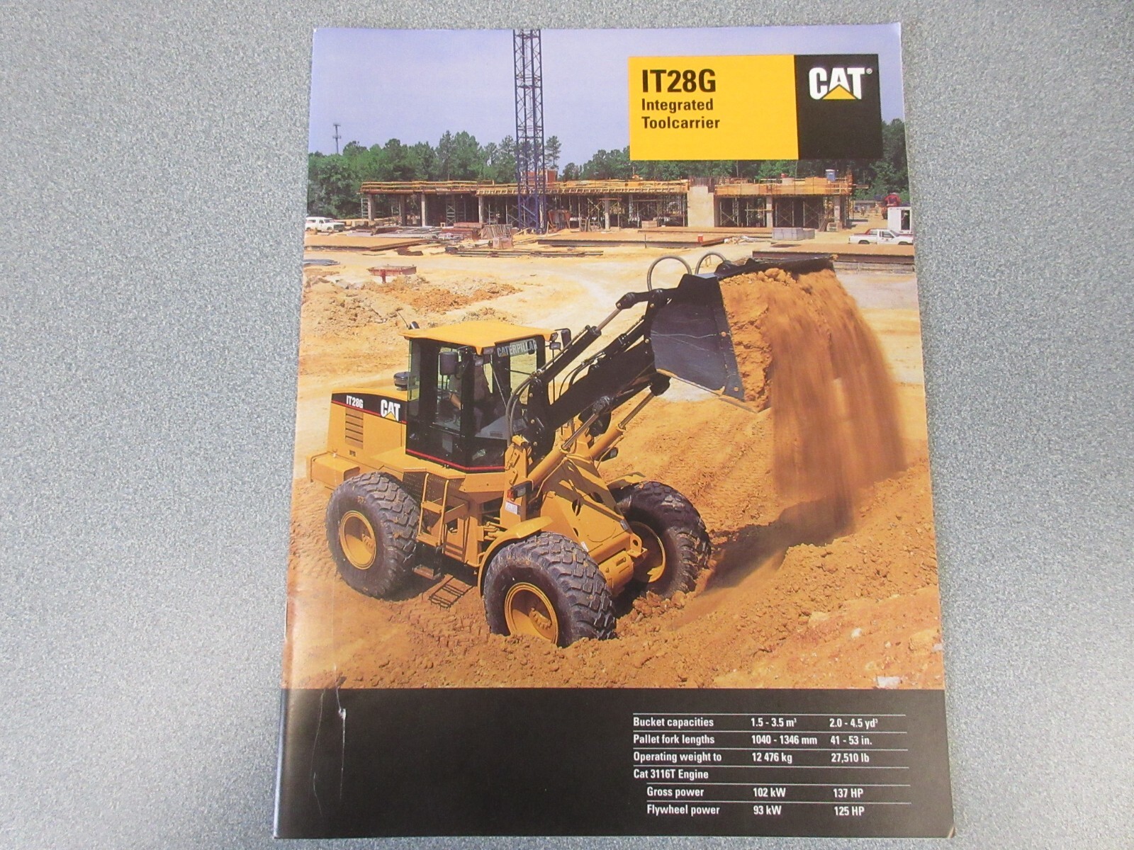 Caterpillar IT28G Wheel Loader Color Brochure 24 Page VG Condition